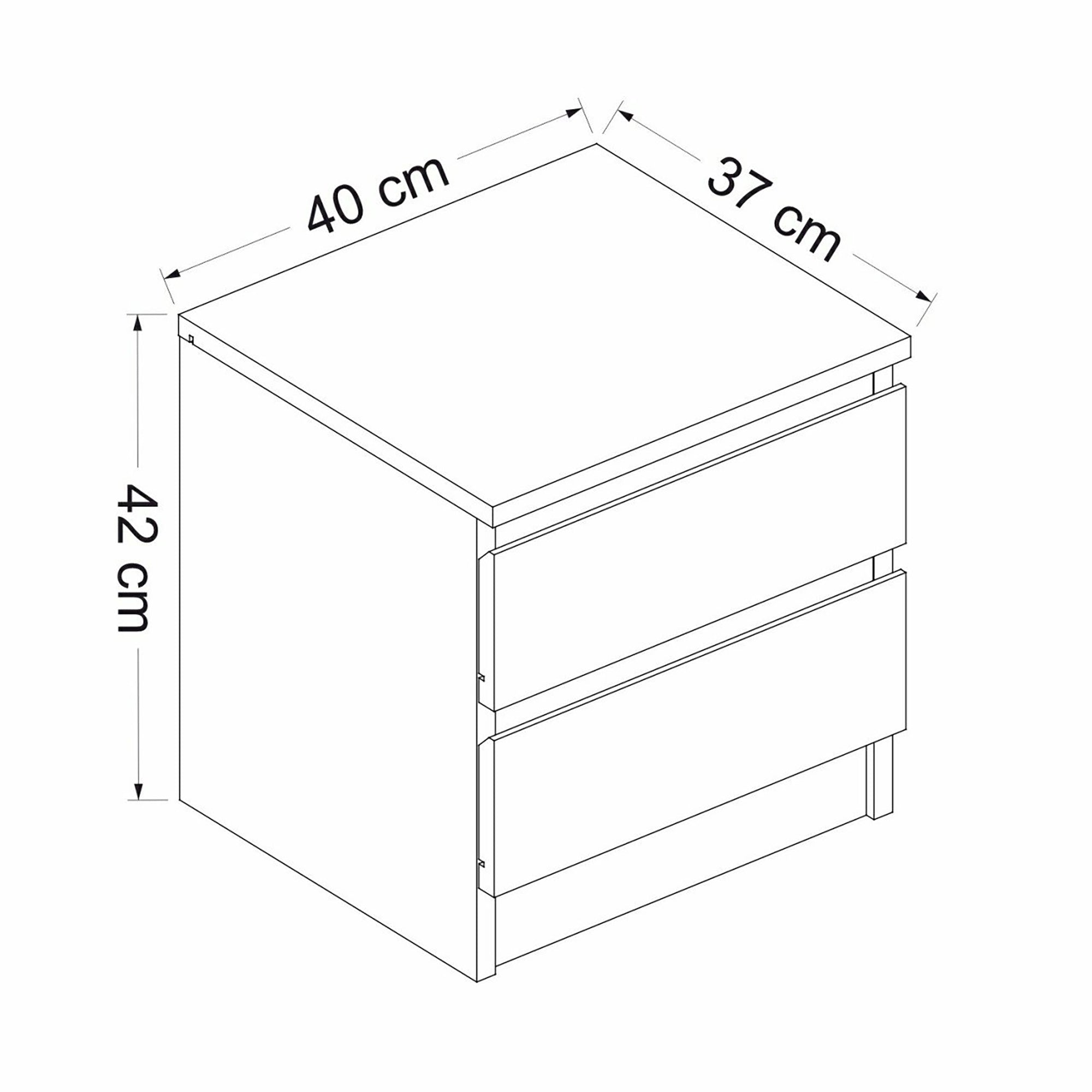 Comodino 'Fuglebjerg' Tavolino Basso da Divano con 2 Cassetti - Bianco [en.casa]