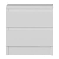 Comodino 'Fuglebjerg' Tavolino Basso da Divano con 2 Cassetti - Bianco [en.casa]