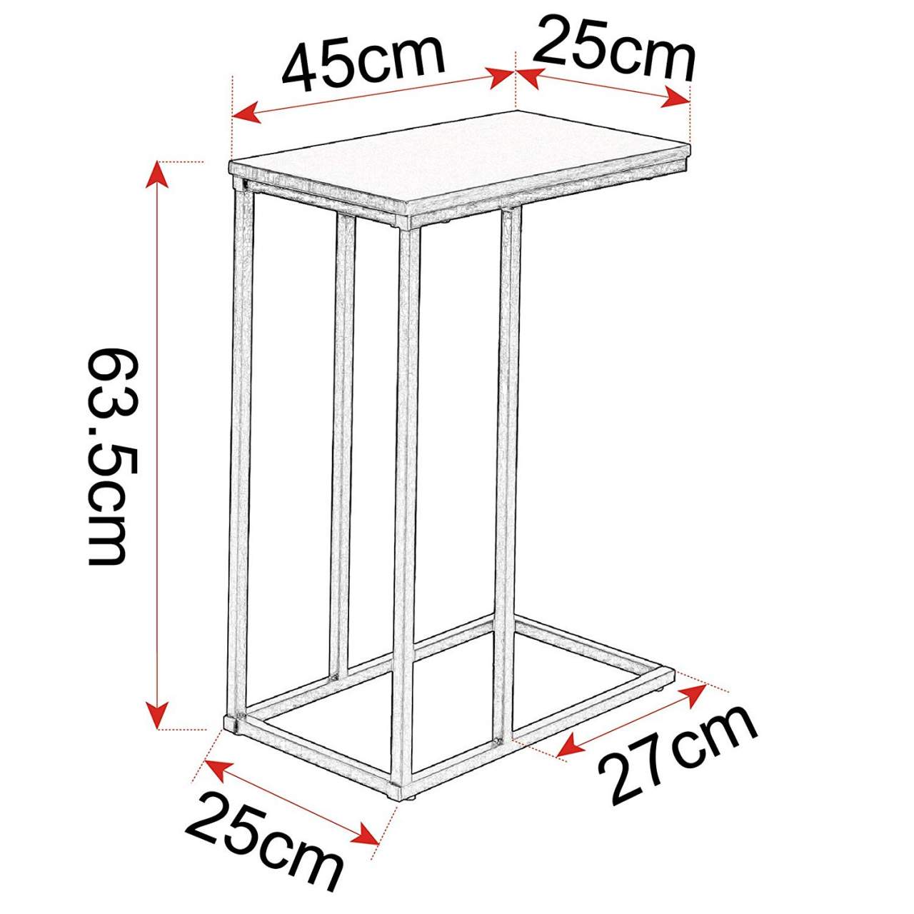 Tavolino 63,5 cm in metallo e legno 19_0000363