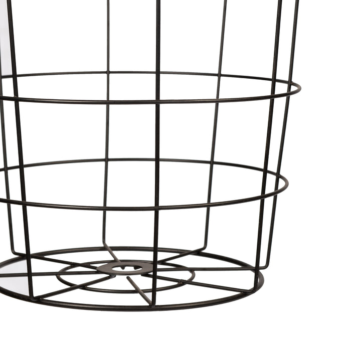 Set 'Hundested' da 2 Tavolini a Forma di Cestino in Misure Diverse 2 Tavolini Contenitori con Piano Tondo Rimovibile