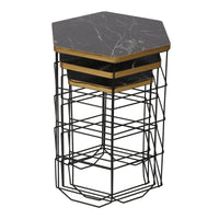 Set 'Hørning' di 3 Tavolini Bassi a Forma di Cestello in Misure Diverse 3 Tavolini Sovrapponibili con Piano Rimovibile