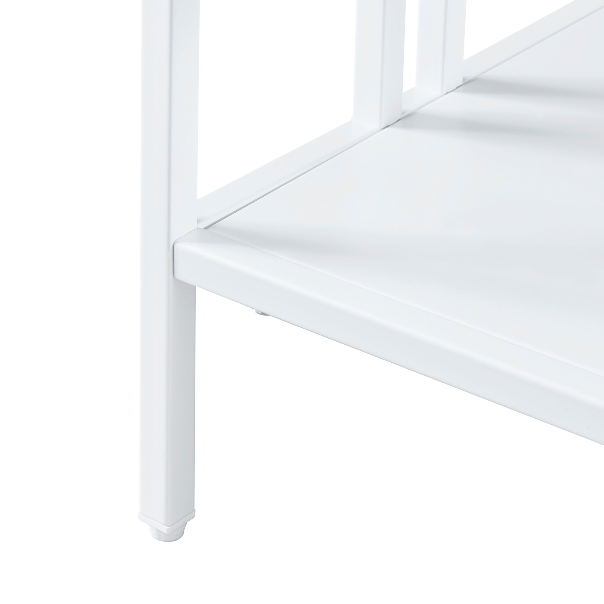 Tavolino Basso Kumlinge in Acciaio con Ripiani Quadrati 60 x 60 x 50 cm Bianco [en.casa]