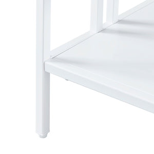 Tavolino Basso Kumlinge in Acciaio con Ripiani Quadrati 60 x 60 x 50 cm Bianco [en.casa]