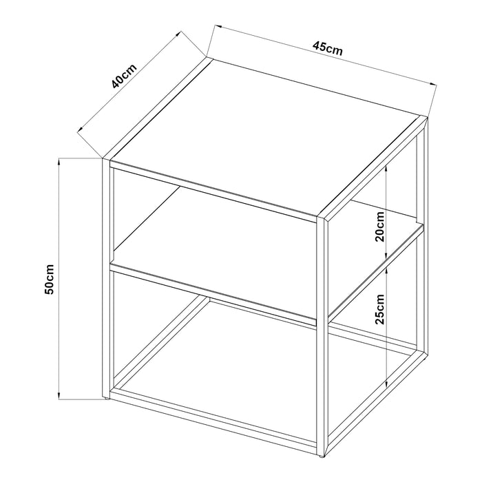 Tavolino Basso 'Raahe' in Acciaio Consolle da Divano - Nero Opaco [en.casa]