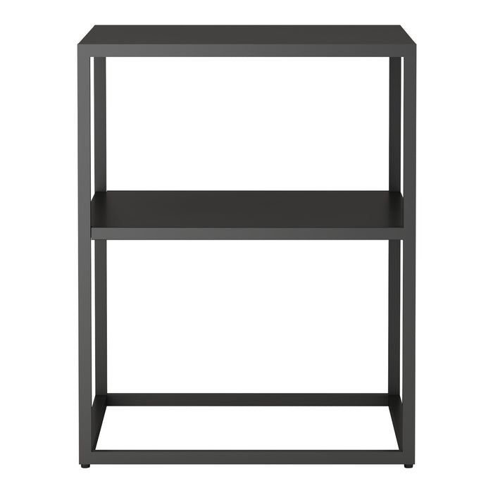 Tavolino Basso 'Raahe' in Acciaio Consolle da Divano - Nero Opaco [en.casa]