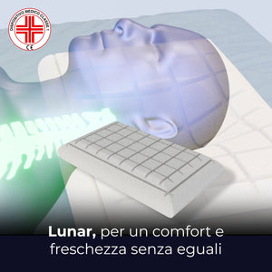Cuscino in memory foam per Recupero Muscolare - Precisione Laser in Grafite - Lunar - 72x42x16cm