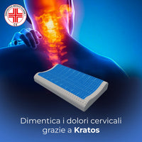 Cuscino in memory foam con Gel - Cervicale e Termoregolatore - Stop al Sudore - Kratos - 72x42x12/8/9cm