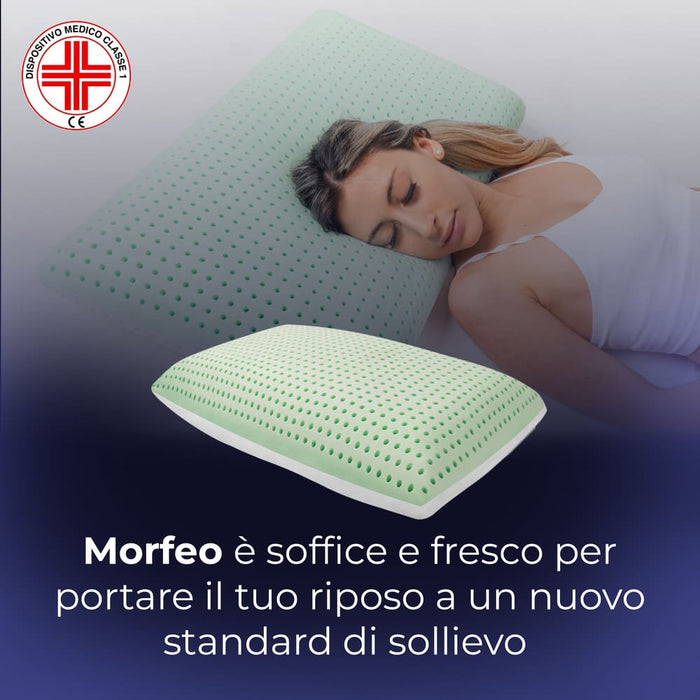 Cuscino in memory foam Anti-Insonnia Aromaterapico con Aloe Rinfrescante - Morfeo - 72x42x52cm