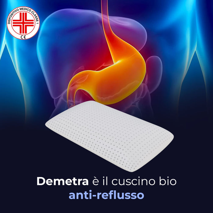 Cuscino in memory foam Anti-Reflusso - Morbido e Ergonomico - Demetra - 72x42x16cm