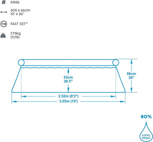 Bestway 57456 piscina gonfiabile fast set rotonda da 305x66 cm