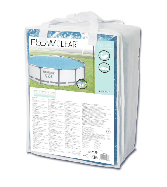 Bestway 58252 telo copertura per piscine rotonde da 457 e 427 cm per piscine fast set, steel pro max e power steel
