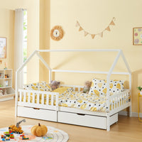 Set di 2 Cassetti Sottoletto Ydre a 4 Rotelle 97,5 x 62 x 22 cm Bianco [en.casa]