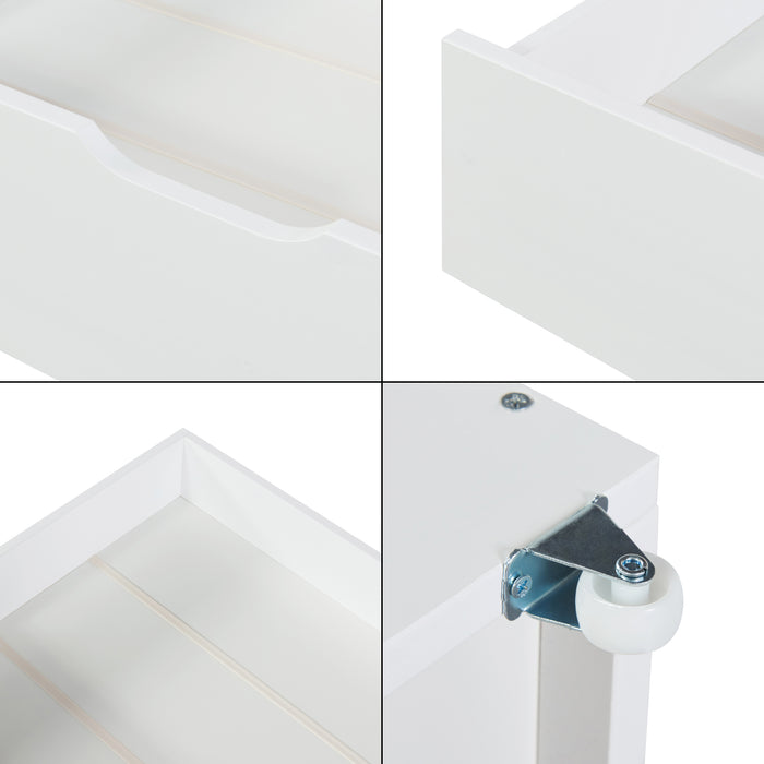 Set di 2 Cassetti Sottoletto Ydre a 4 Rotelle 97,5 x 62 x 22 cm Bianco [en.casa]