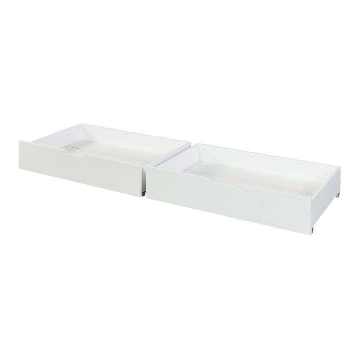 Set di 2 Cassetti Sottoletto Ydre a 4 Rotelle 97,5 x 62 x 22 cm Bianco [en.casa]