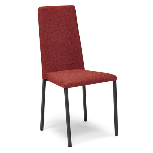 Set 2 sedie imbottite 100% MADE IN ITALY BETTY NEW per sala da pranzo, cucina, soggiorno, design moderno, gambe robuste in metallo, rivestimento in tessuto antistrappo morbido al tatto colore Rosso