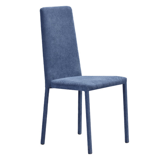 Sedia imbottita 100% MADE IN ITALY BETTY PLUS per sala da pranzo, cucina, soggiorno, design moderno, struttura robusta in metallo rivestita, schienale e seduta rivestiti in velluto colore Avio