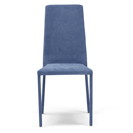 Sedia imbottita 100% MADE IN ITALY BETTY PLUS per sala da pranzo, cucina, soggiorno, design moderno, struttura robusta in metallo rivestita, schienale e seduta rivestiti in velluto colore Avio