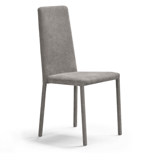 Sedia imbottita 100% MADE IN ITALY BETTY PLUS per sala da pranzo, cucina, soggiorno, design moderno, struttura robusta in metallo rivestita, schienale e seduta rivestiti in velluto colore Tortora