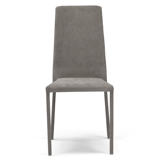 Sedia imbottita 100% MADE IN ITALY BETTY PLUS per sala da pranzo, cucina, soggiorno, design moderno, struttura robusta in metallo rivestita, schienale e seduta rivestiti in velluto colore Tortora