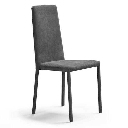 Sedia imbottita 100% MADE IN ITALY BETTY PLUS per sala da pranzo, cucina, soggiorno, design moderno, struttura robusta in metallo rivestita, schienale e seduta rivestiti in velluto colore Grafite