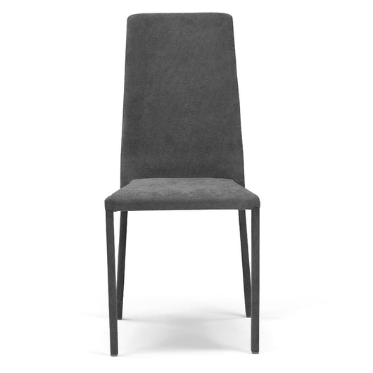 Sedia imbottita 100% MADE IN ITALY BETTY PLUS per sala da pranzo, cucina, soggiorno, design moderno, struttura robusta in metallo rivestita, schienale e seduta rivestiti in velluto colore Grafite