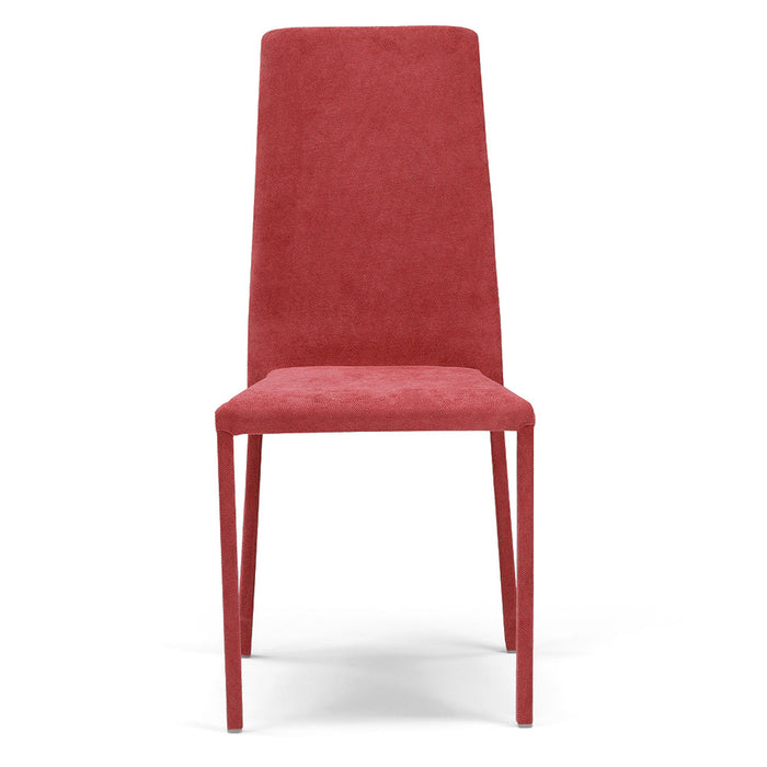 Set 2 sedie imbottite 100% MADE IN ITALY BETTY PLUS per sala da pranzo, cucina, soggiorno, design moderno, struttura robusta in metallo rivestita, schienale e seduta rivestiti in velluto colore Rosso