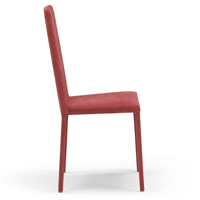 Set 2 sedie imbottite 100% MADE IN ITALY BETTY PLUS per sala da pranzo, cucina, soggiorno, design moderno, struttura robusta in metallo rivestita, schienale e seduta rivestiti in velluto colore Rosso