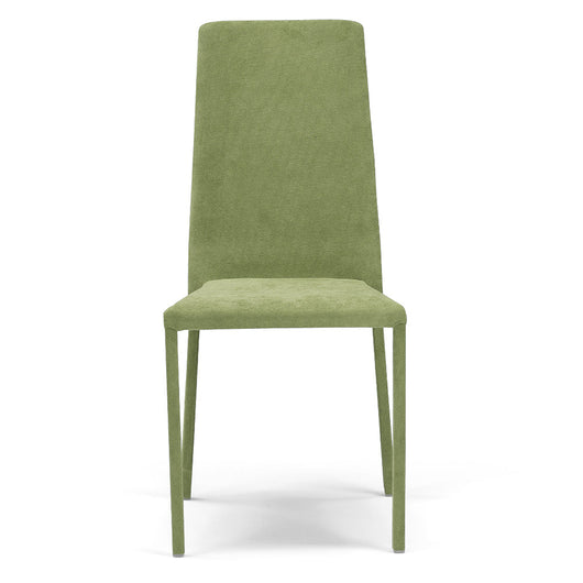 Sedia imbottita 100% MADE IN ITALY BETTY PLUS per sala da pranzo, cucina, soggiorno, design moderno, struttura robusta in metallo rivestita, schienale e seduta rivestiti in velluto colore Verde Lime