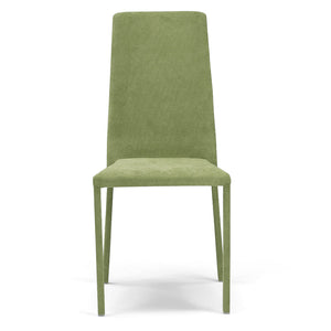 Set 2 sedie imbottite 100% MADE IN ITALY BETTY PLUS per sala da pranzo, cucina, soggiorno, design moderno, struttura robusta in metallo rivestita, schienale e seduta rivestiti in velluto colore Verde Lime
