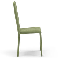 Set 2 sedie imbottite 100% MADE IN ITALY BETTY PLUS per sala da pranzo, cucina, soggiorno, design moderno, struttura robusta in metallo rivestita, schienale e seduta rivestiti in velluto colore Verde Lime