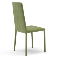 Set 2 sedie imbottite 100% MADE IN ITALY BETTY PLUS per sala da pranzo, cucina, soggiorno, design moderno, struttura robusta in metallo rivestita, schienale e seduta rivestiti in velluto colore Verde Lime