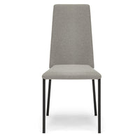 Set 2 sedie imbottita modello BETTY STYLE per interni, design moderno, gambe quadre in metallo, schienale e seduta rivestiti con tessuto morbido al tatto Pietra