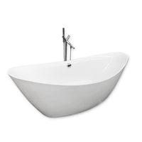 Vasca freestanding bianca 180 X 80 cm + Rubinetto a colonna – Beverly