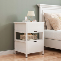 Comodino da 45x38x55 cm in finitura bianca, moderno e funzionale.