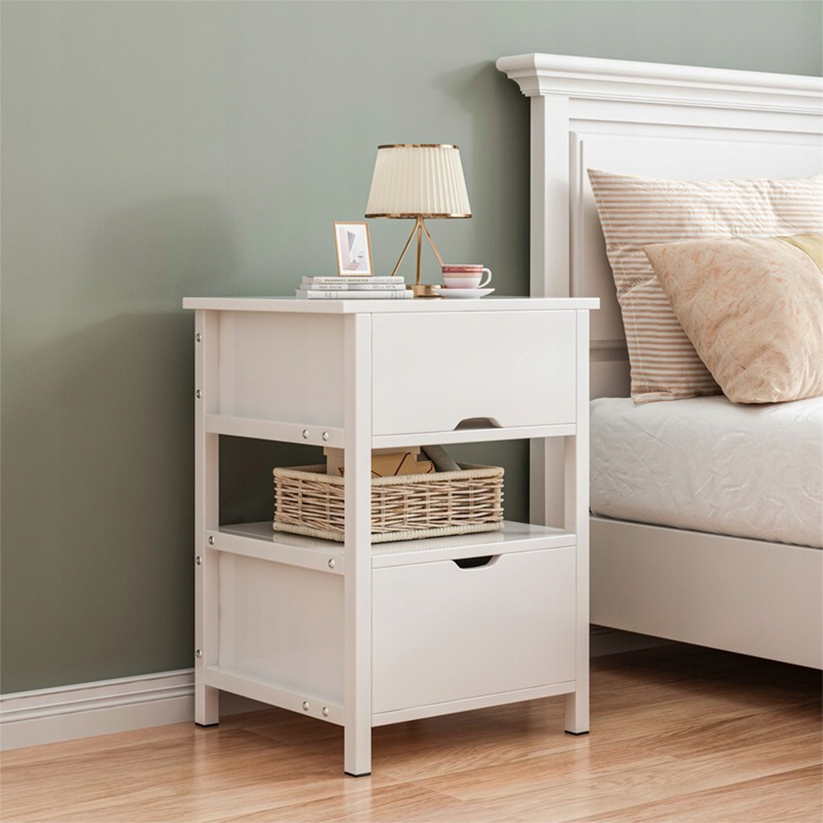 Comodino Bianco 45x38x55 cm Moderno e Funzionale