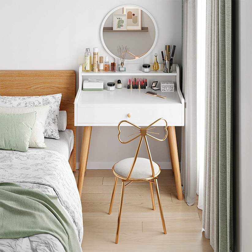 Tavolo da trucco bianco 70x40x85 cm