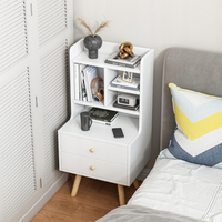 Comodino Alto Bianco 36x46x90 cm Ideale per Camera da Letto