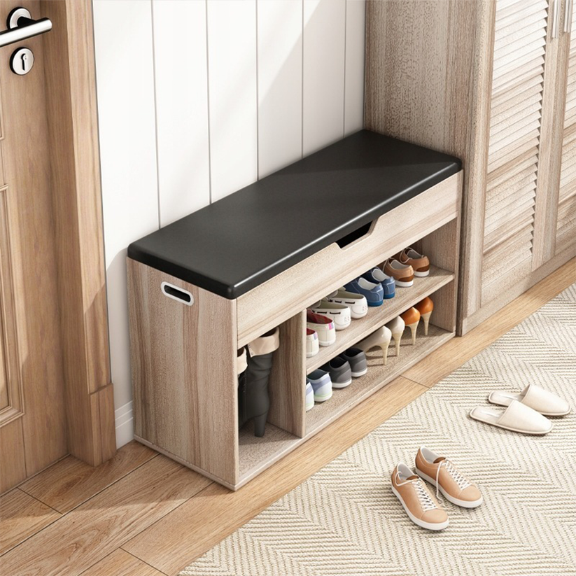 Scarpiera da 80x30x44 cm, finitura marrone, ideale per l'ingresso.