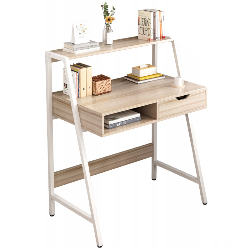 Scrivania 81x50x100 cm in finitura marrone, compatta e funzionale.