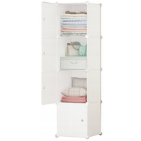 Armadio modulare Guardaroba Abiti Bianco Scaffale Colonna 147x39x37 cm