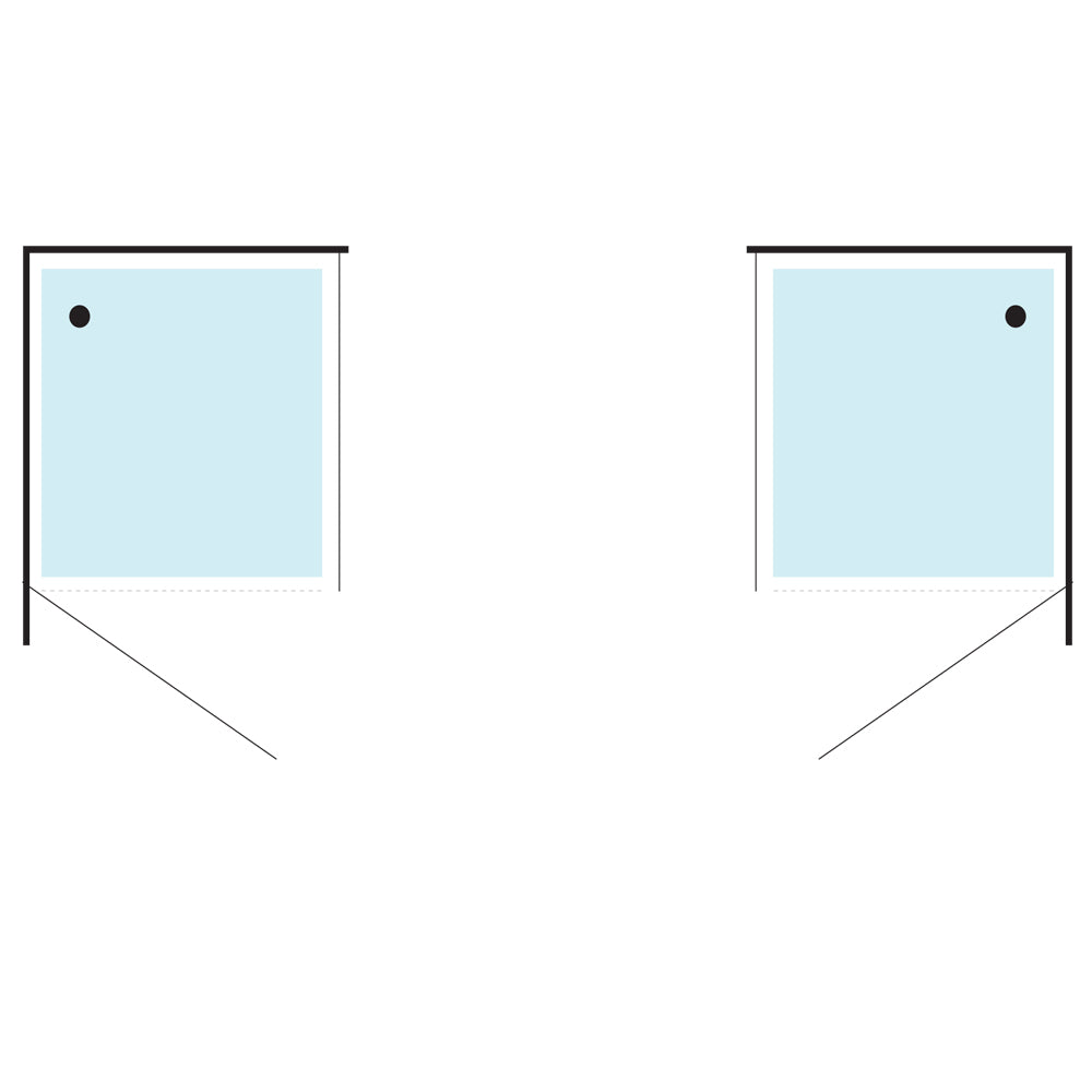 Ogomondo lato fisso per porta battente swing black nero cristallo 6 mm *** misure 87-89xh195 cm, confezione 1