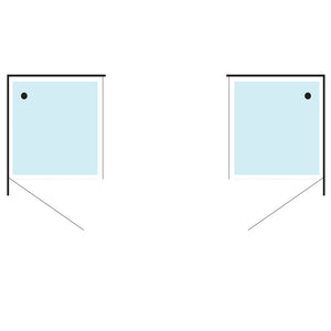 Ogomondo lato fisso per porta battente swing black nero cristallo 6 mm *** misure 87-89xh195 cm, confezione 1