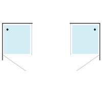 Ogomondo lato fisso per porta battente swing black nero cristallo 6 mm *** misure 77-79xh195 cm, confezione 1