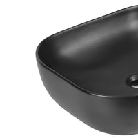 Lavabo da appoggio ceramica nero ovale lavandino arredo 50,5x40,5x14 cm *** confezione 1