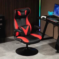 Sedia da Gaming con Funzione Oscillante, Sedia Girevole, Regolabile in Altezza, Seduta Imbottita, Metallo, 67 x 71 x 112 cm, Rosso