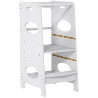 Torre Montessoriana per Bambini 3-6 Anni con Altezza Regolabile in MDF, 40x50x90cm, Grigio
