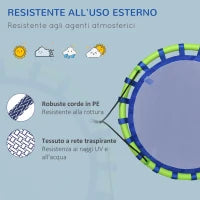 Altalena per Bambini da 3-8 Anni da Giardino Ø100cm e Corde Regolabili, Blu