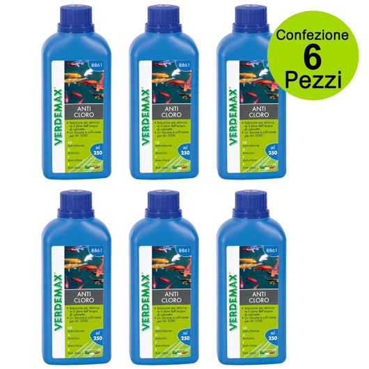 Multipack da 6 pz anticloro per laghetto e piscine dose per litri 30.000