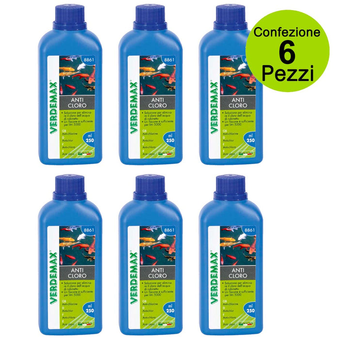 Multipack da 6 pz anticloro per laghetto e piscine dose per litri 30.000