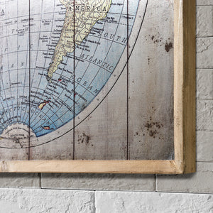 [art.work] Quadro murale su pannello di aluminio incorniciato 60x60cm mappa America